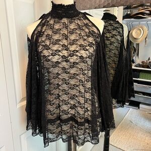 Free People Black Sleeveless Blouse